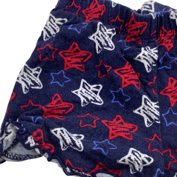 Healthtex Toddler Girls Star Print Ruffle Hem Shorts Size 3T Elastic Waist Blue - Picture 7 of 7